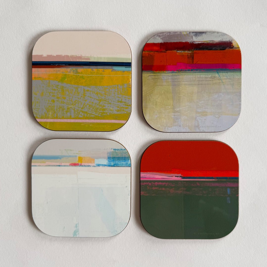 set of 4 - COASTER ART MATS BEACH