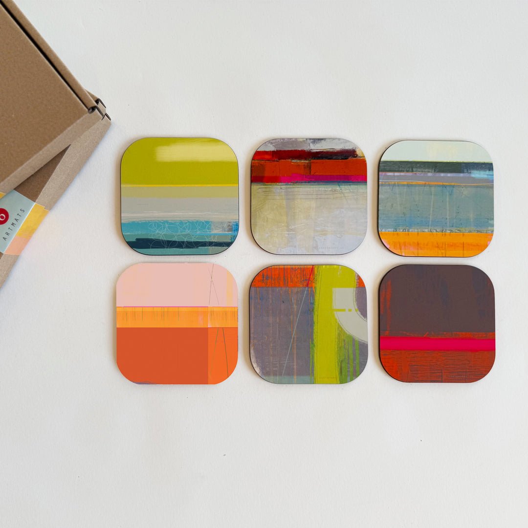coaster art mat - COLOURBOX BOXED SET OF 6
