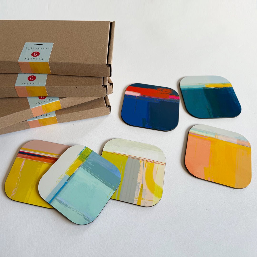 coaster art mat - HEADLAND BOX SET OF 6