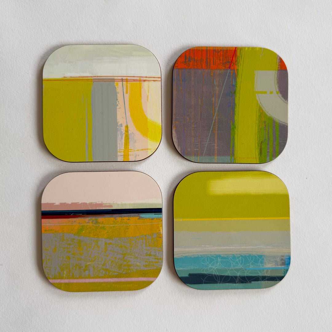 set of 4 - COASTER ART MATS OCHRE POOLS