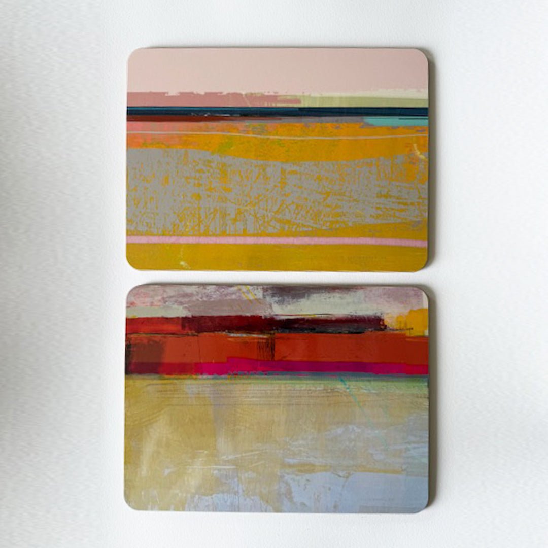 set of 2 - PLACEMATS BEACH/HEADLAND cork-backed home accessory melamine placemat