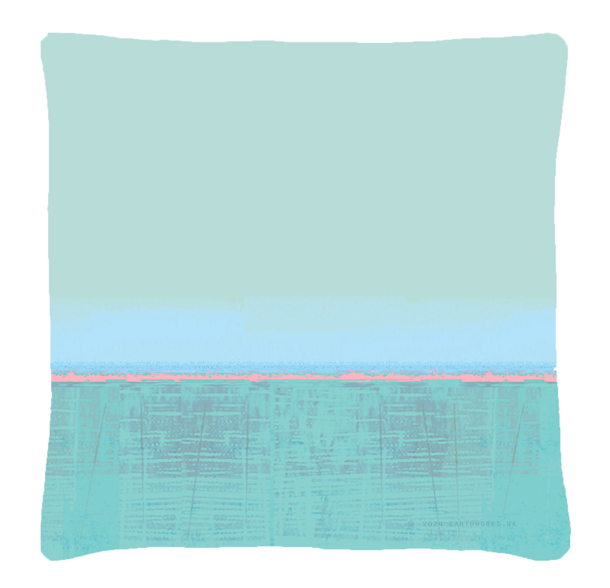 cushion - HORIZON BLUE colourful cushion 45cm 60cm blue pillow cushion EARTHWORKS