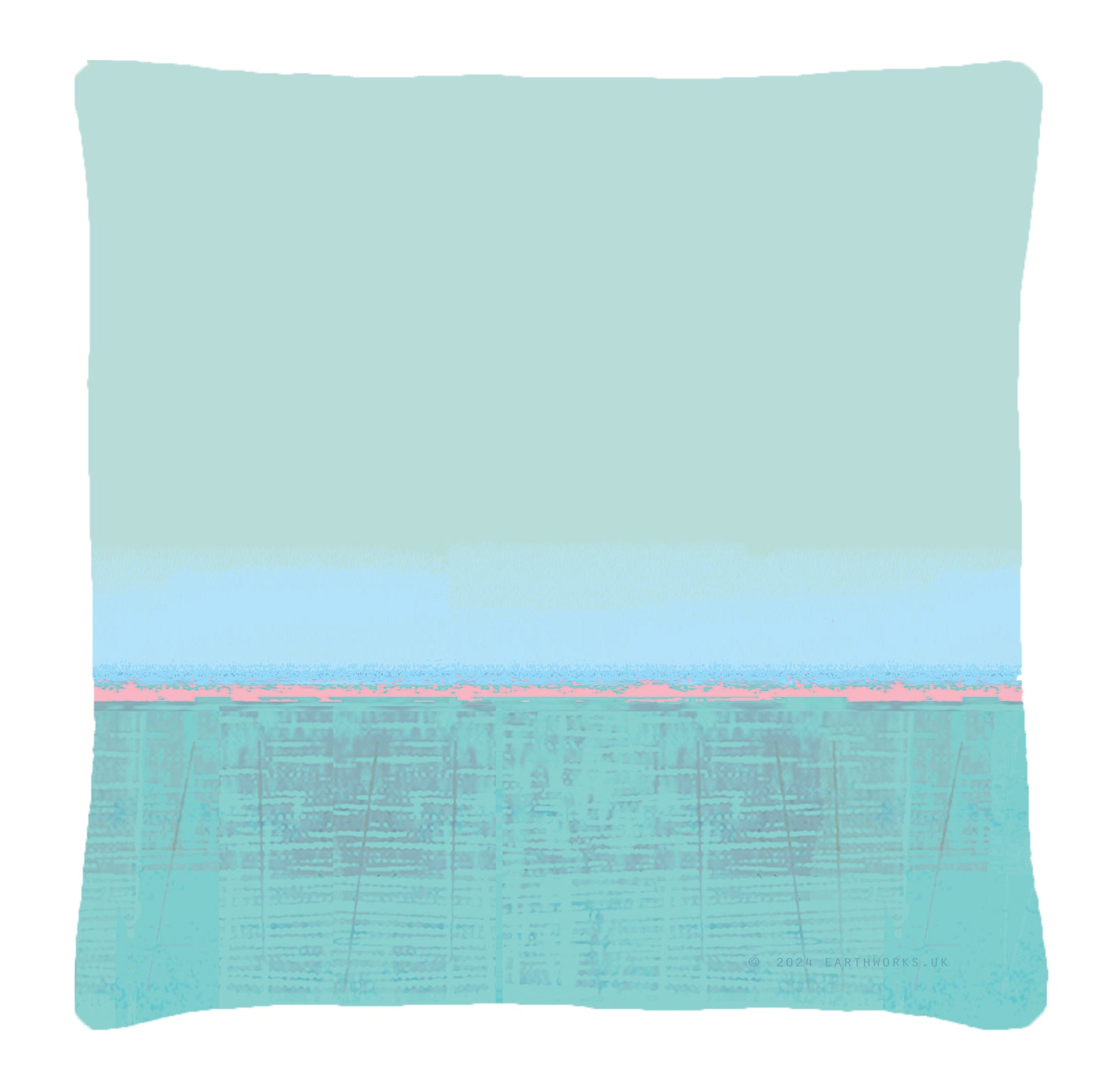 cushion - HORIZON BLUE colourful cushion 45cm 60cm blue pillow cushion EARTHWORKS