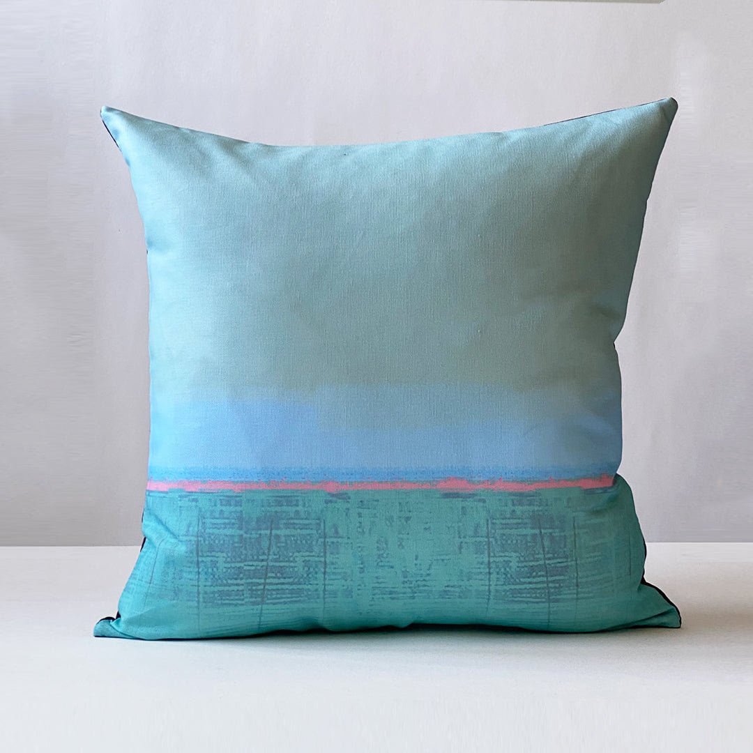 cushion - HORIZON BLUE colourful decorative  cushion 45cm 60cm blue throw pillow cushion home decor EARTHWORKS
