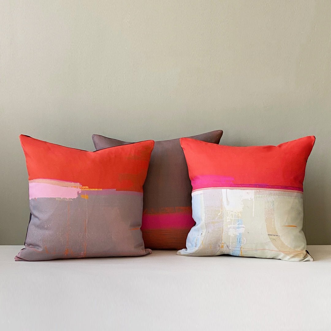 cushion - INKPOT SOFT GREY colourful decorative cushion sofa throw pillow home decor 45cm cotton EARTHWORKS