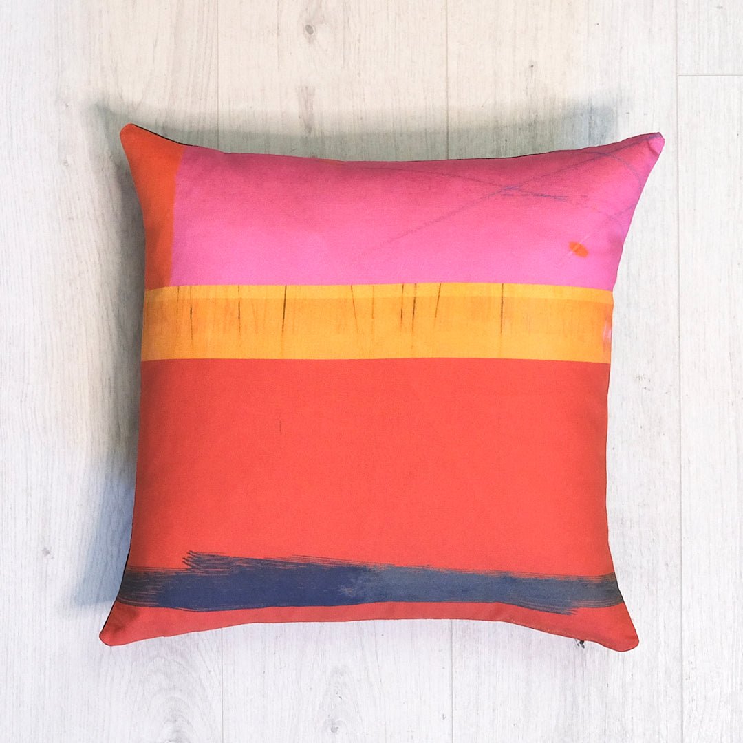 cushion - PINK HAZE colourful pink decorative abstract cushion sofa throw pillow 45cm 60cm cotton home decor EARTHWORKS