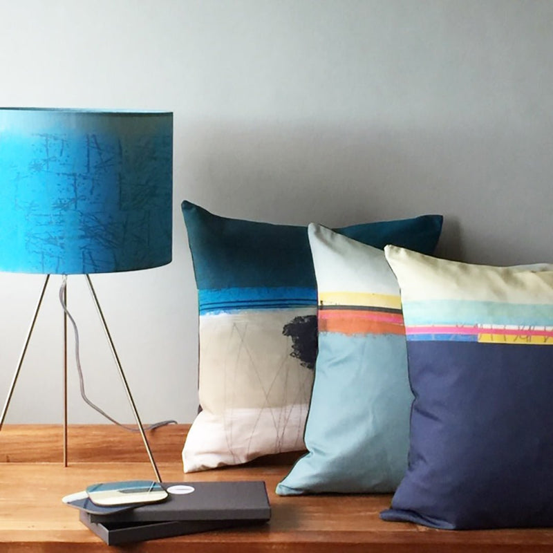 cushion - PAINTBOX LIGHT BLUE decorative coastal cushion pillow 45cm 60cm cotton home decor sofa cushion EARTHWORKS 