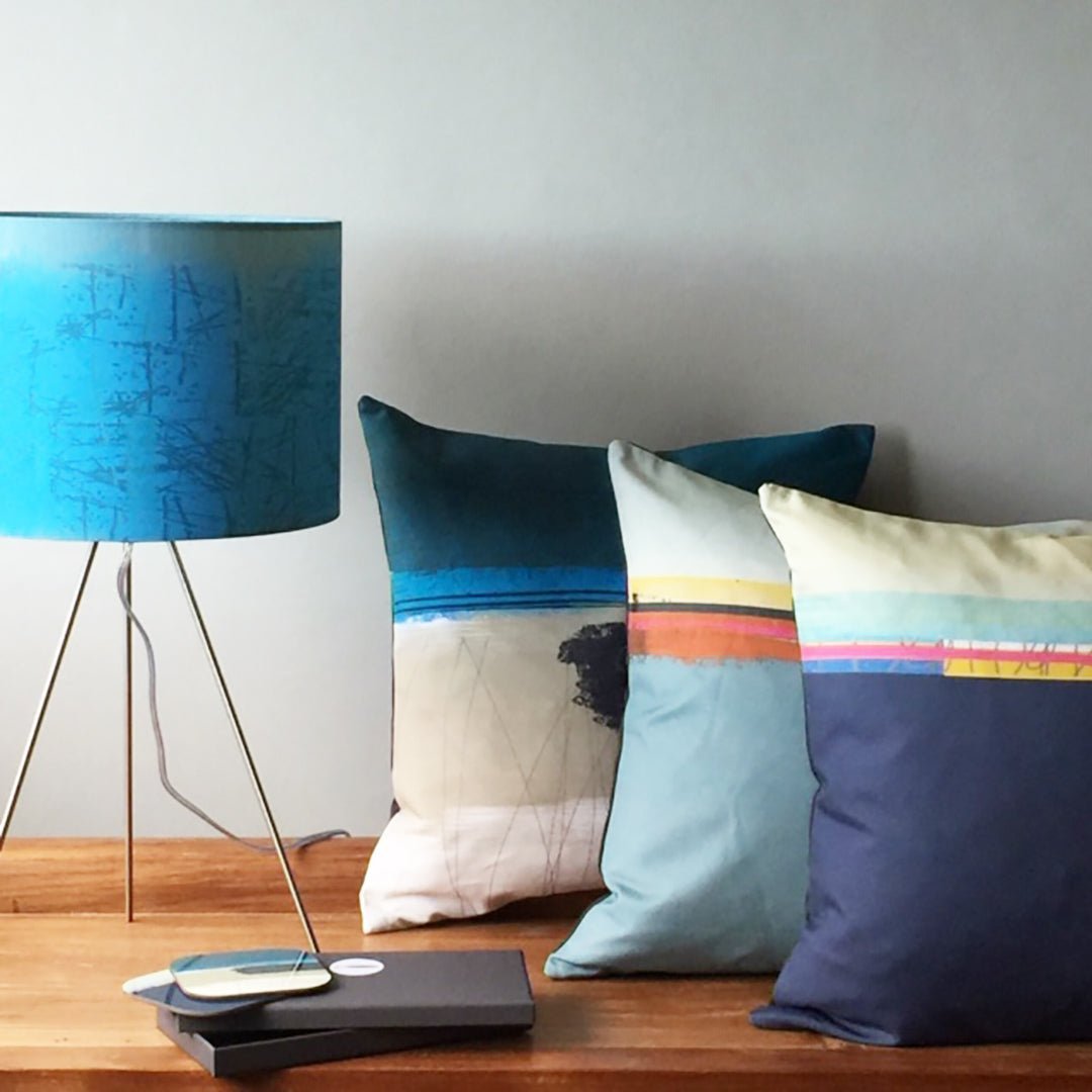 cushion - PAINTBOX LIGHT BLUE decorative coastal cushion pillow 45cm 60cm cotton home decor sofa cushion EARTHWORKS 