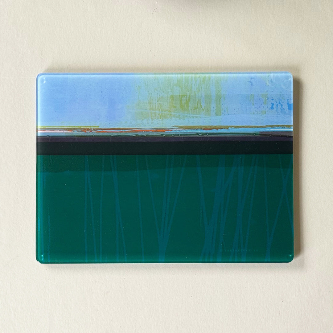 Paths Teal Glass Centrepiece