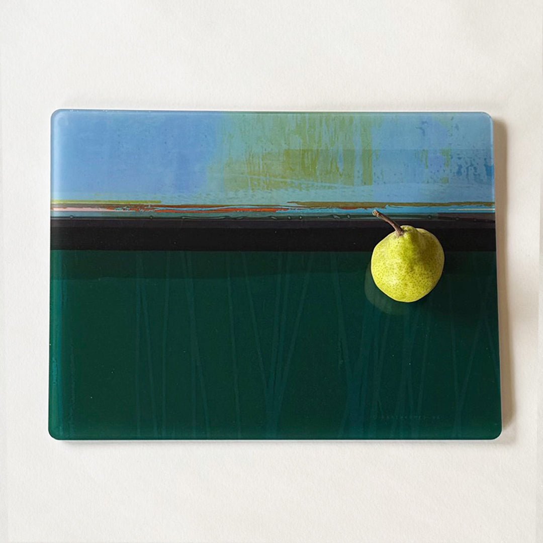 glass centrepiece - PATHS TEAL