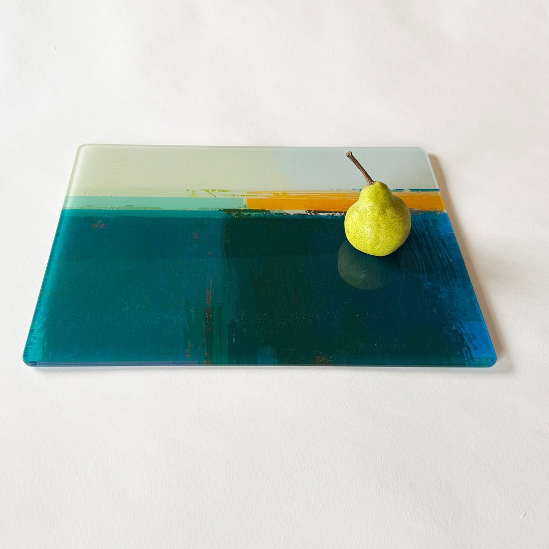 glass centrepiece - HEADLAND TEAL