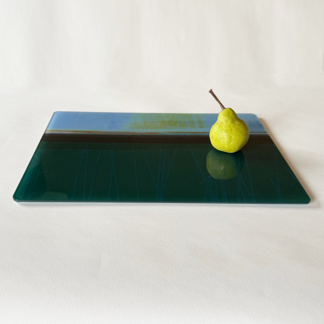 glass centrepiece - PATHS TEAL