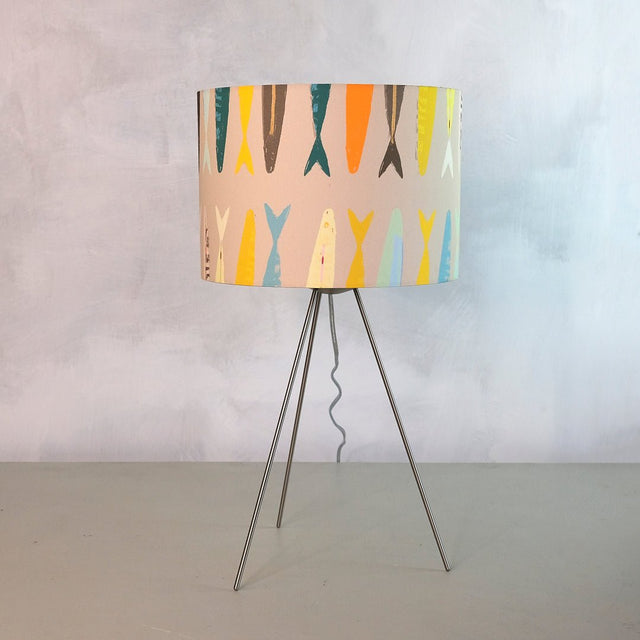 lampshade - FISH TAILS GREY on grey background