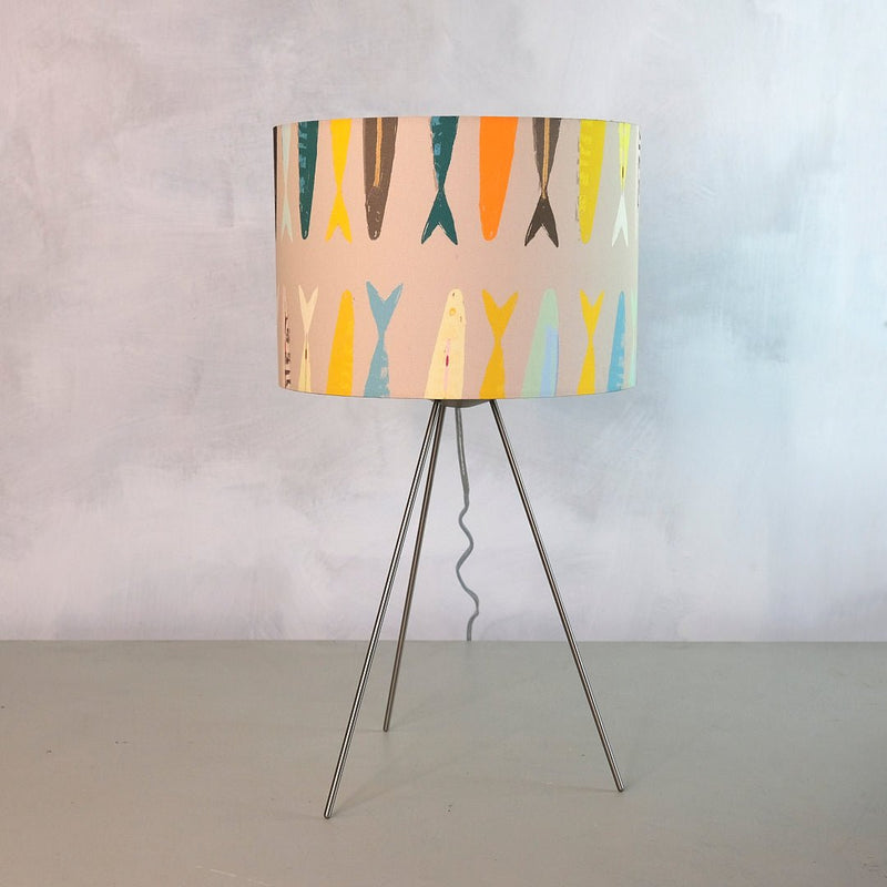 lampshade - FISH TAILS GREY on grey background