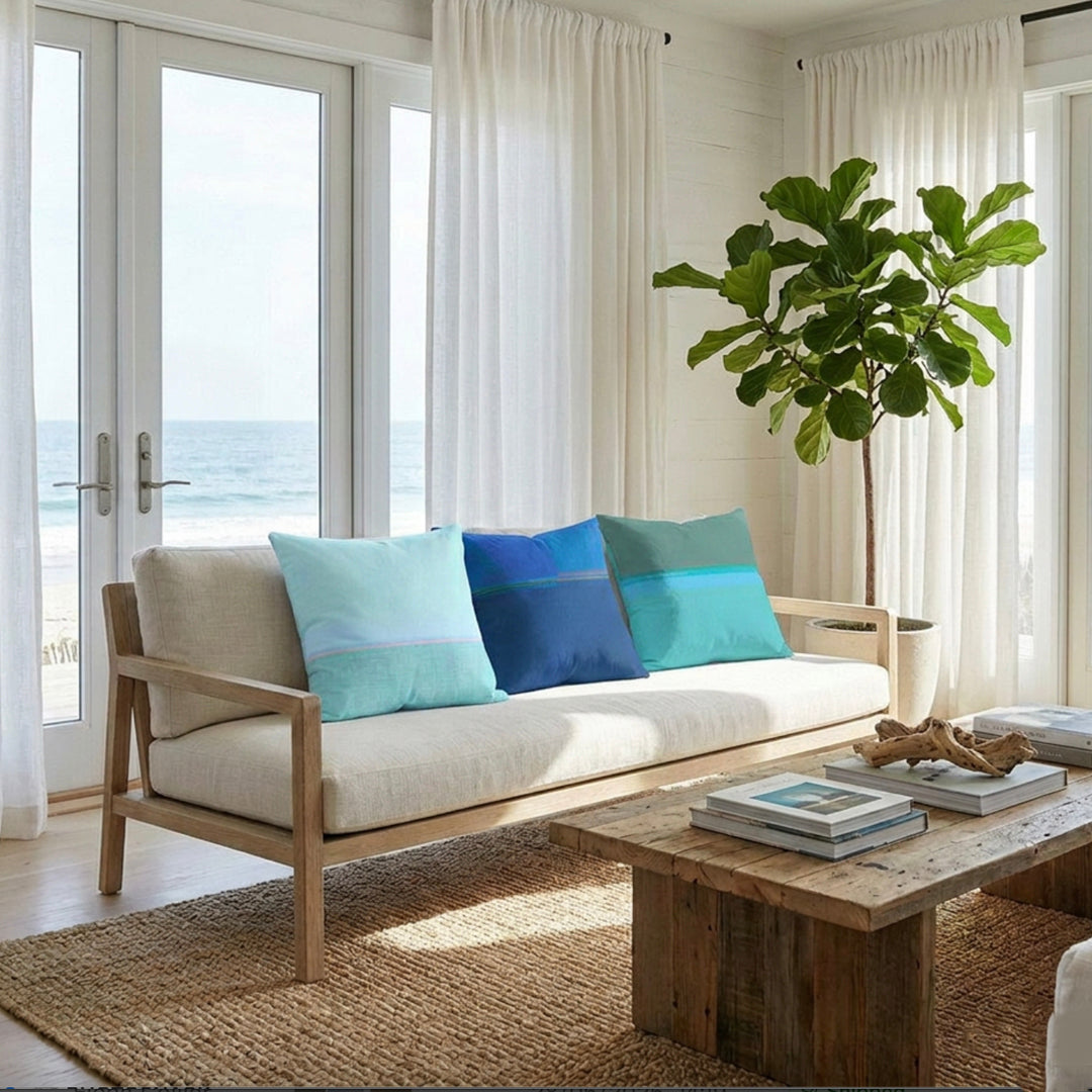 Set of 3 Cushions - OCEAN BLUES - E A R T H W O R K S