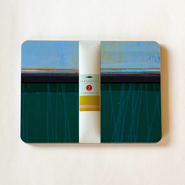set of 2 - PLACEMATS PATHS TEAL - E A R T H W O R K S