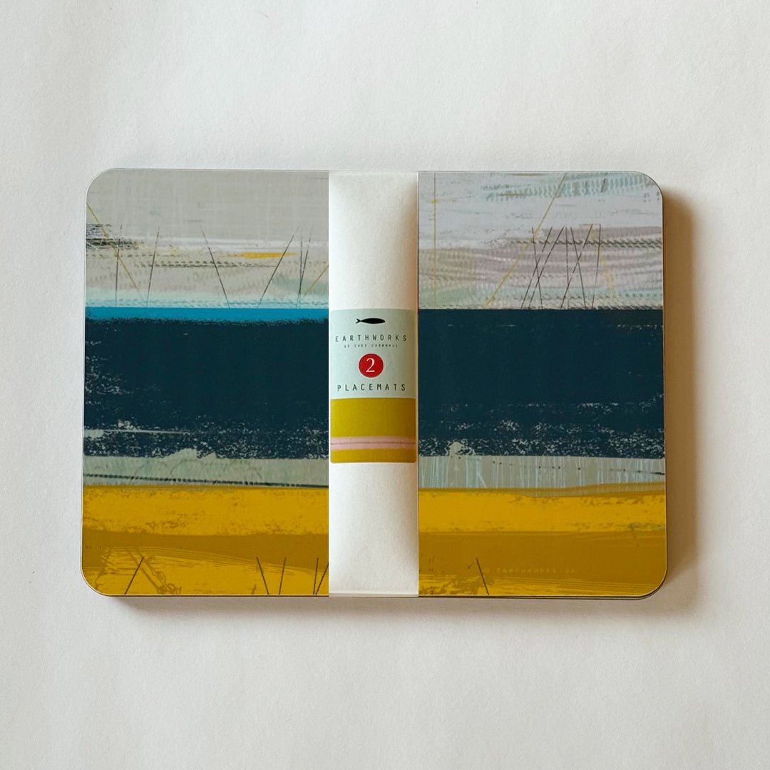 set of 2 - PLACEMATS SLATE melamine coastal placemats
