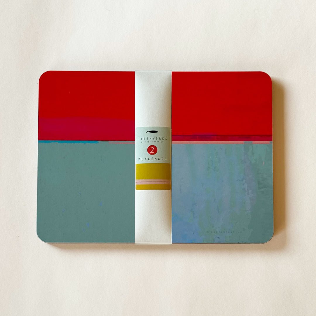 set of 2 - PLACEMATS PATHS BLUE melamine placemats