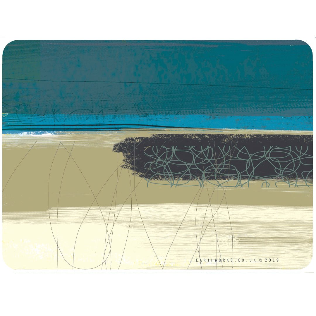 placemat set of 6 - BLUE TONES Teal and blue placemat