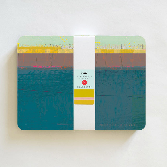 placemat set of 2 - PAINTBOX TEAL - E A R T H W O R K S