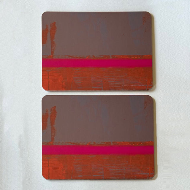 set of 2 - PLACEMATS POOL PINK colourful luxury melamine placemats pink