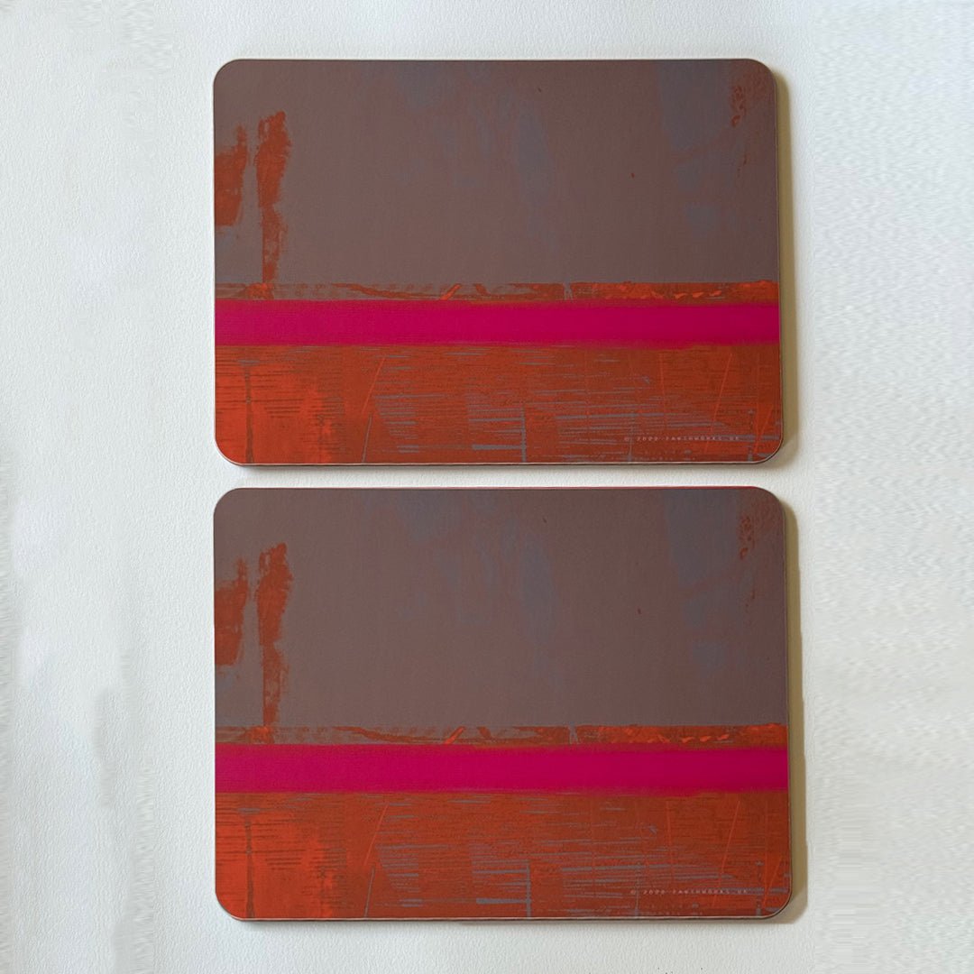 set of 2 - PLACEMATS POOL PINK colourful luxury melamine placemats pink