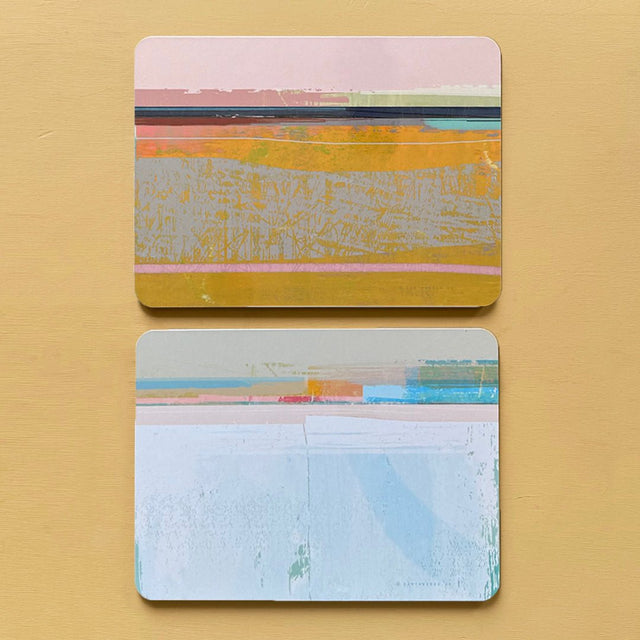 set of 2 - PLACEMATS WINTER/BEACH melamine coastal inspired placemat set