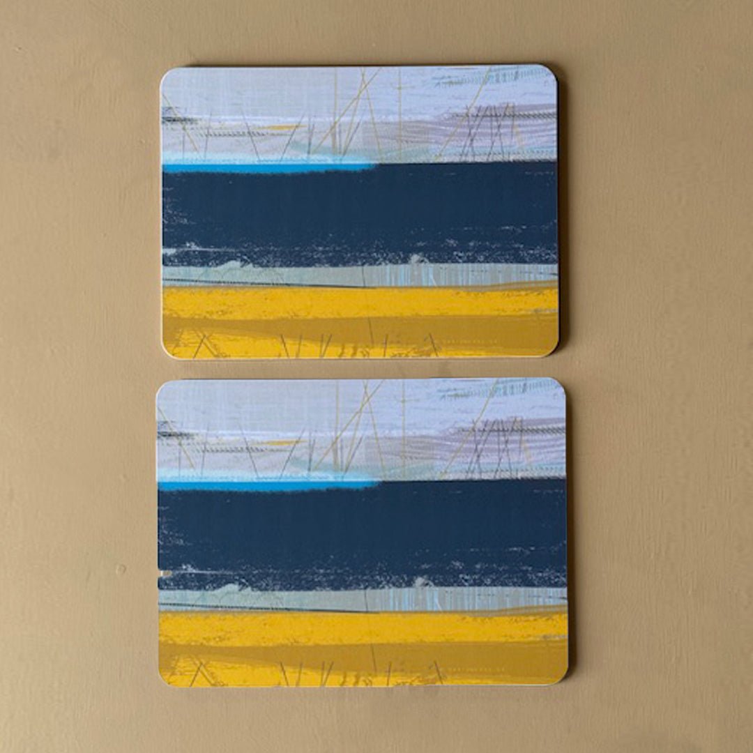 set of 2 - PLACEMATS SLATE abstract coastal design melamine placemat high-quality