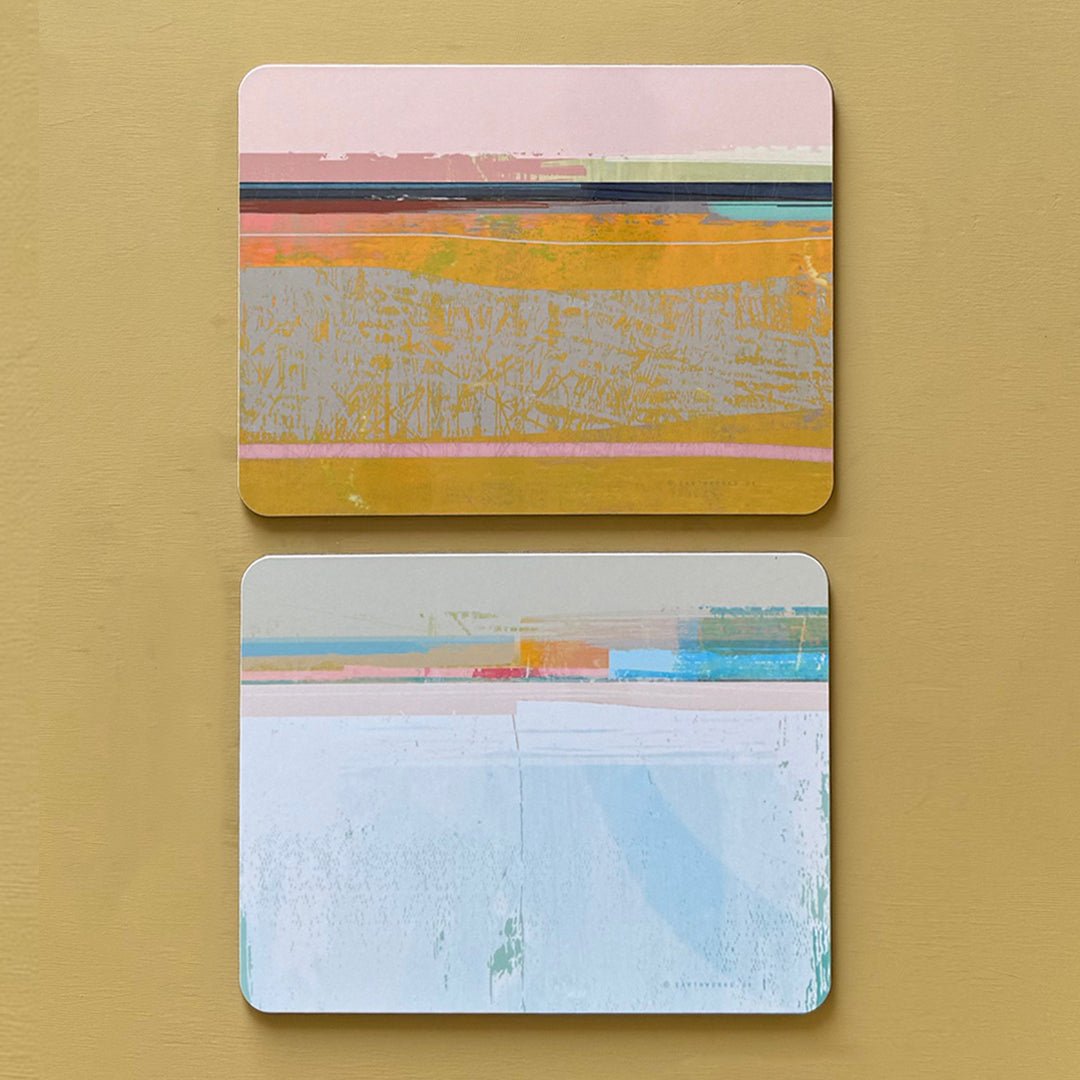 set of 2 - PLACEMATS WINTER/BEACH melamine placemats home decor