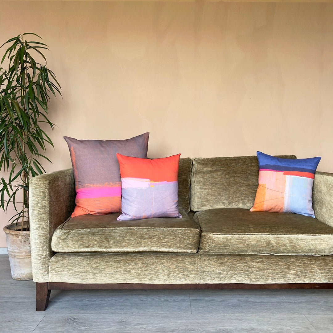 cushion - INKPOT CORAL decorative cushion sofa throw pillow home decor 45cm cotton grey bay EARTHWORKS