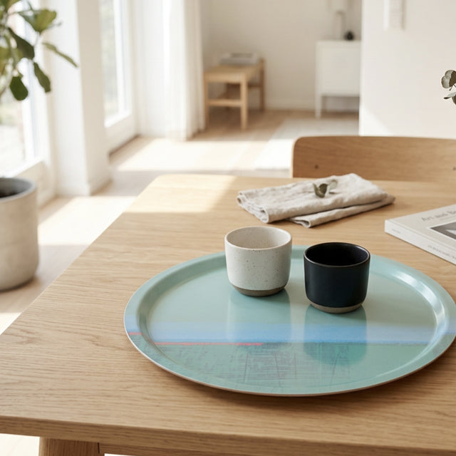 BLUE ROUND TRAY – Coastal Tray - E A R T H W O R K S