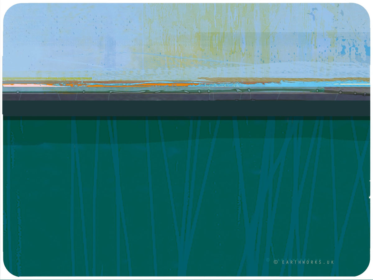 glass centrepiece - PATHS TEAL