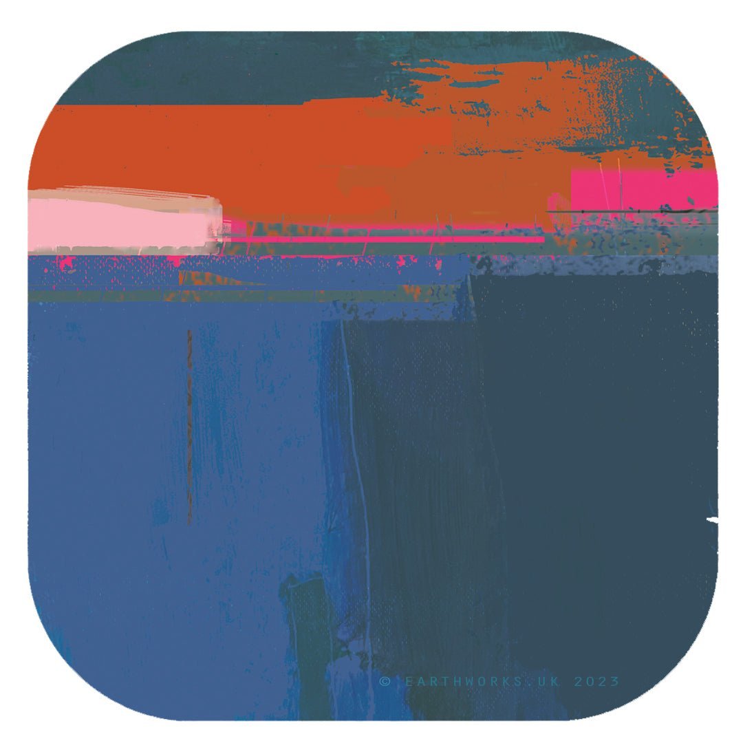 coaster art mat - HEADLAND COBALT