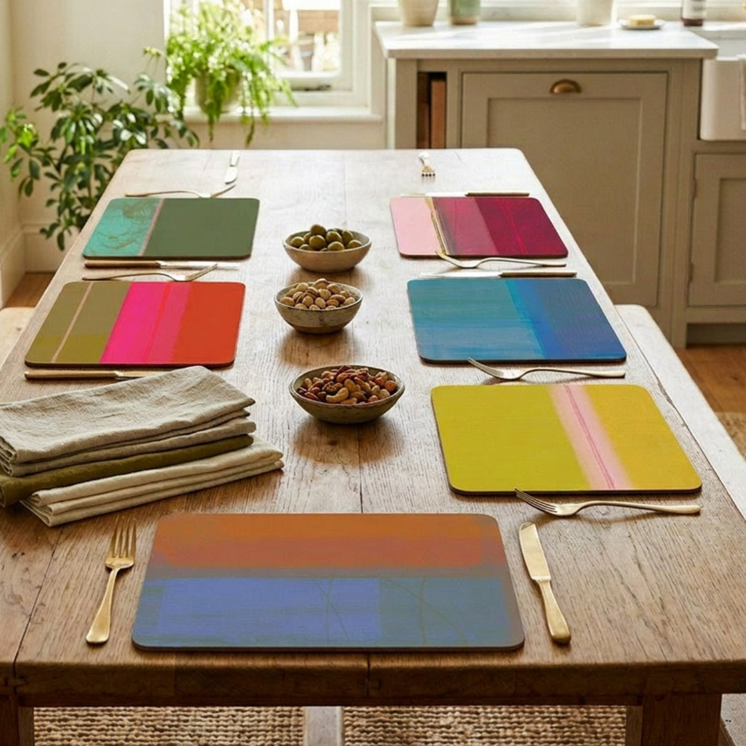 COLOURBLOCK PLACEMAT SET of 6 – Coastal Placemat Set - E A R T H W O R K S