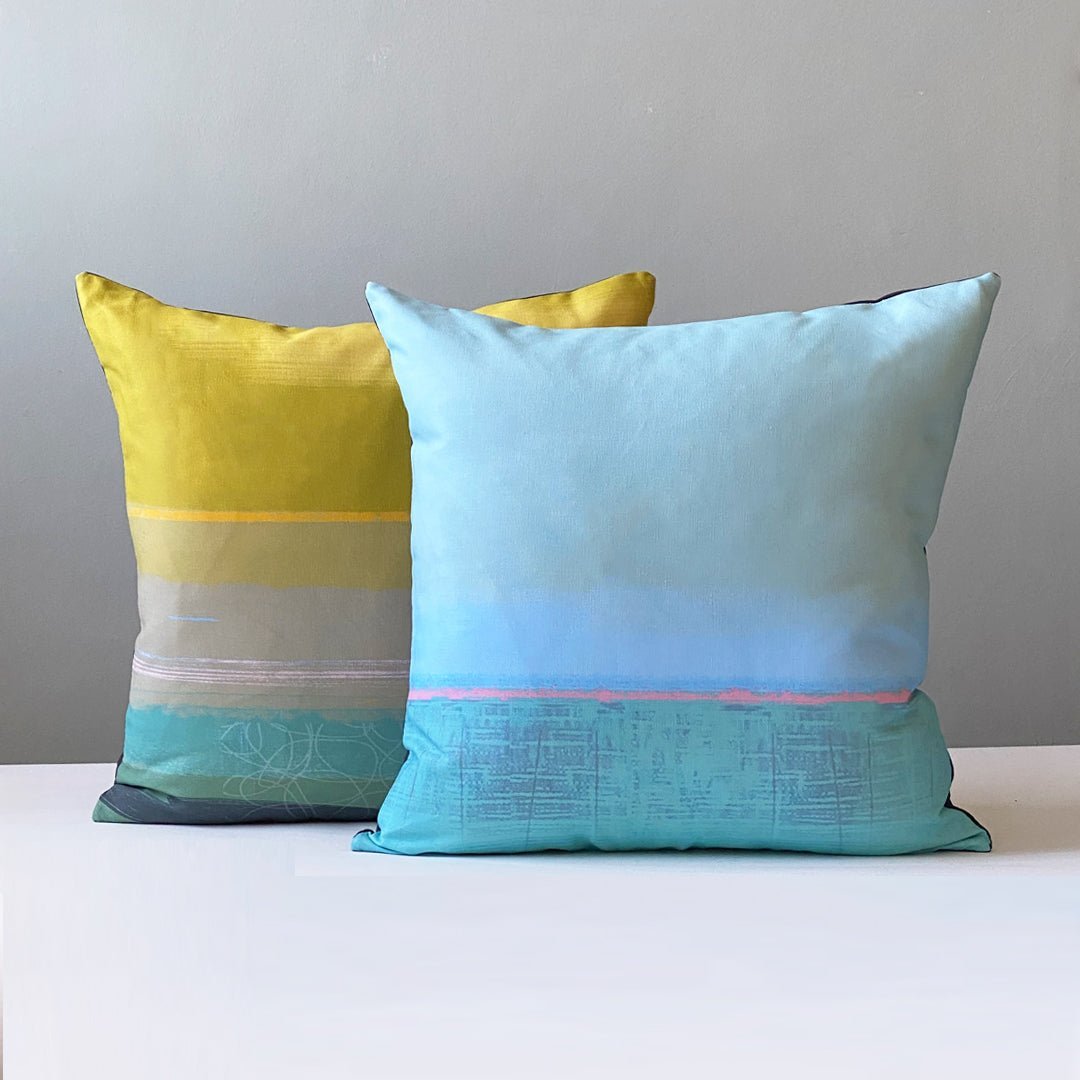 cushion - POOL OCHRE cushion blue green colours