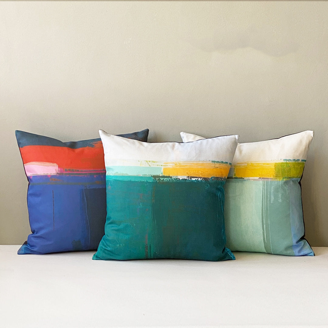 Set of 3 Cushions - BLUE TONES - E A R T H W O R K S