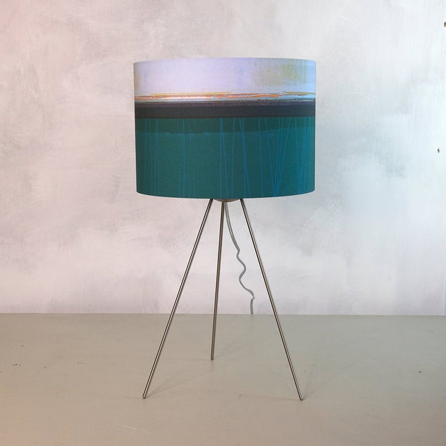 lampshade - PATHS TEAL lamp on grey background