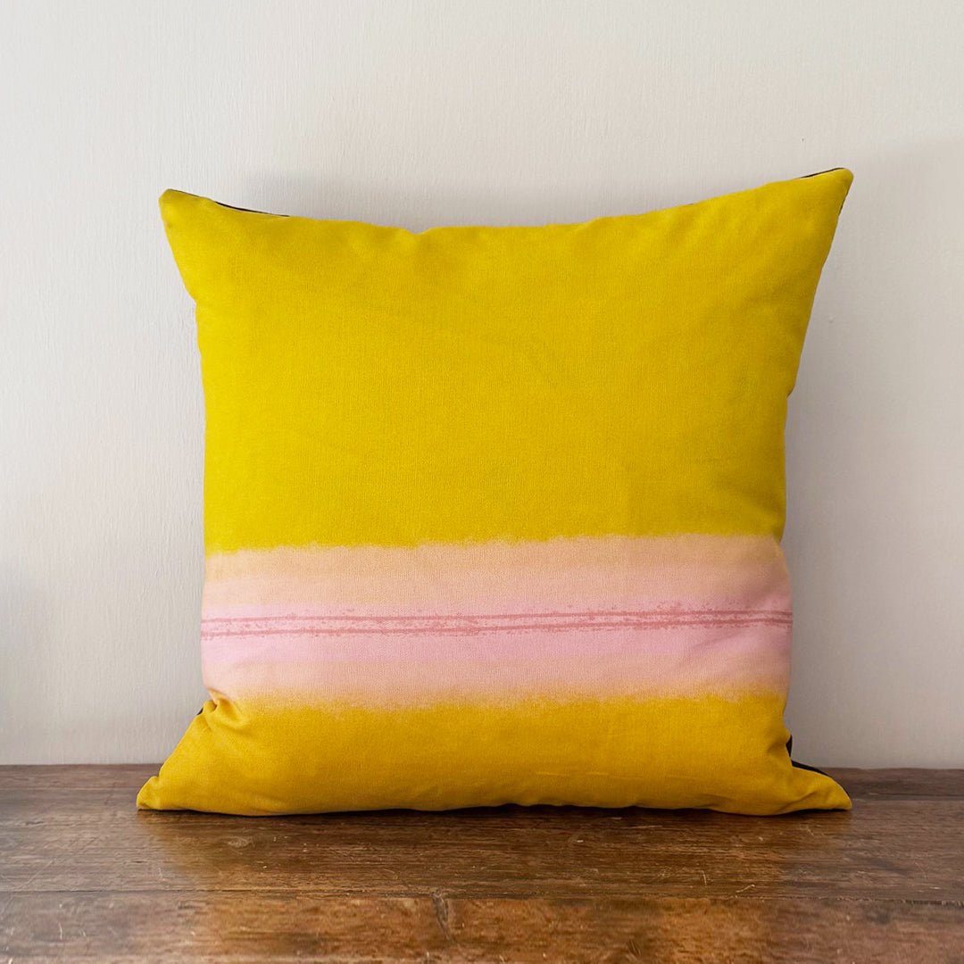 YCOLOURBLOCK OCHRE cushion on shelf