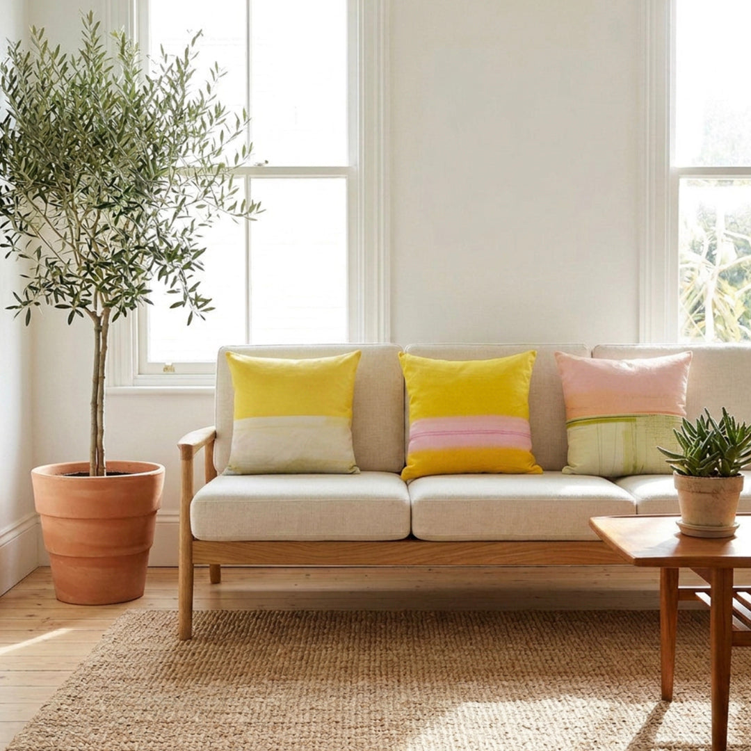 COLOURBLOCK OCHRE Cushion – Coastal Cushion - E A R T H W O R K S