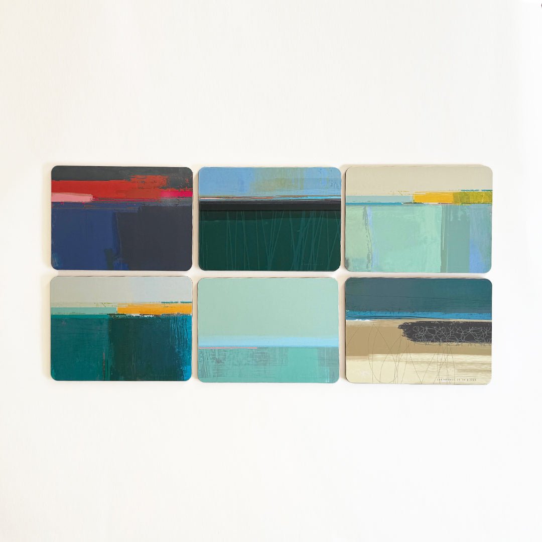 placemat set of 6 - BLUE TONES blue colours coastal