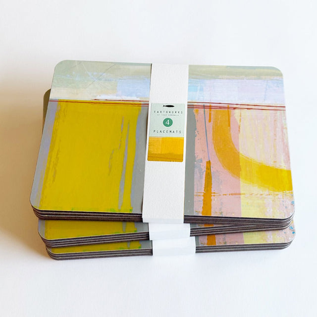 placemat set of 4 - OCHRE POOLS side view banded stack