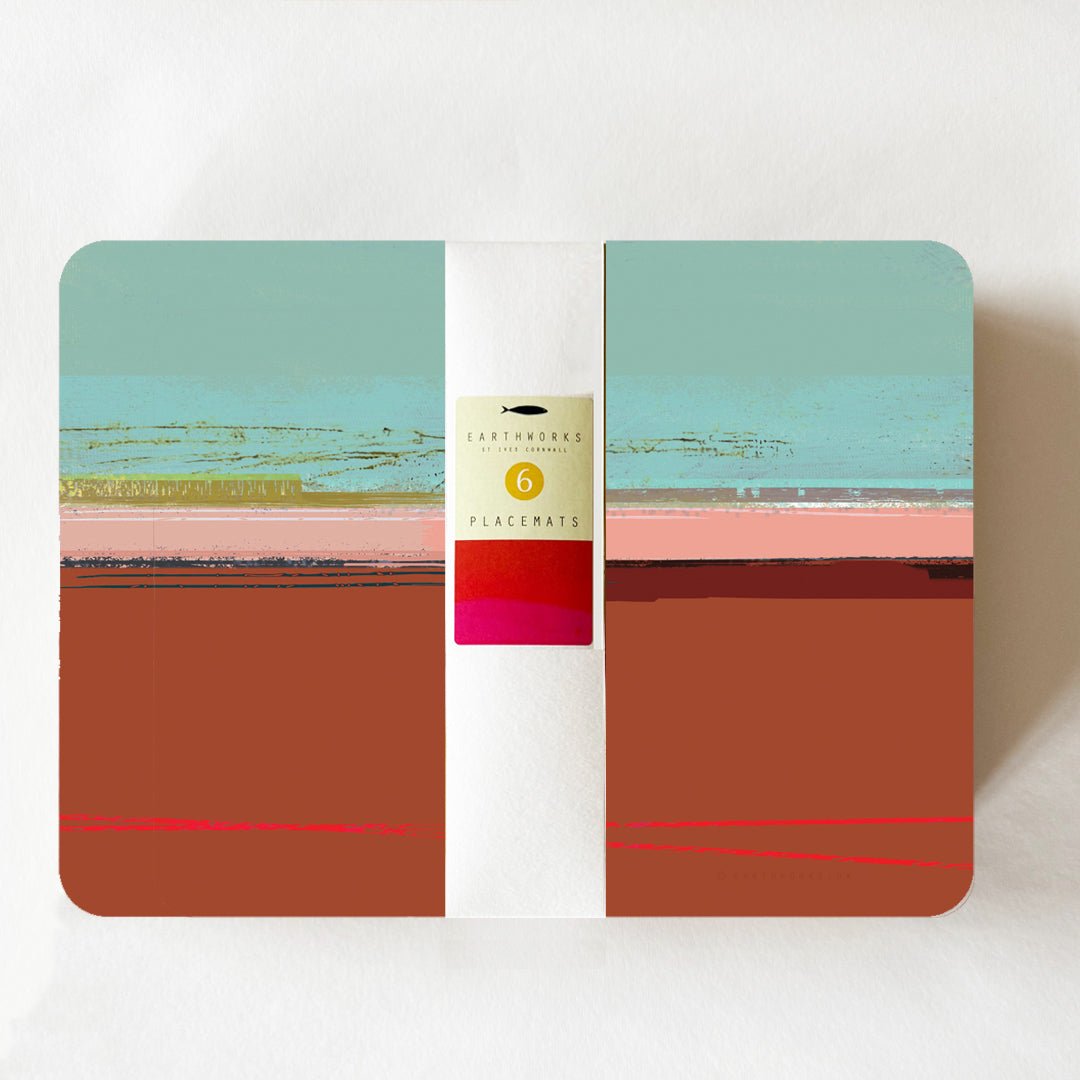 placemat set of 6 -  COAST abstract coastal contemporary design