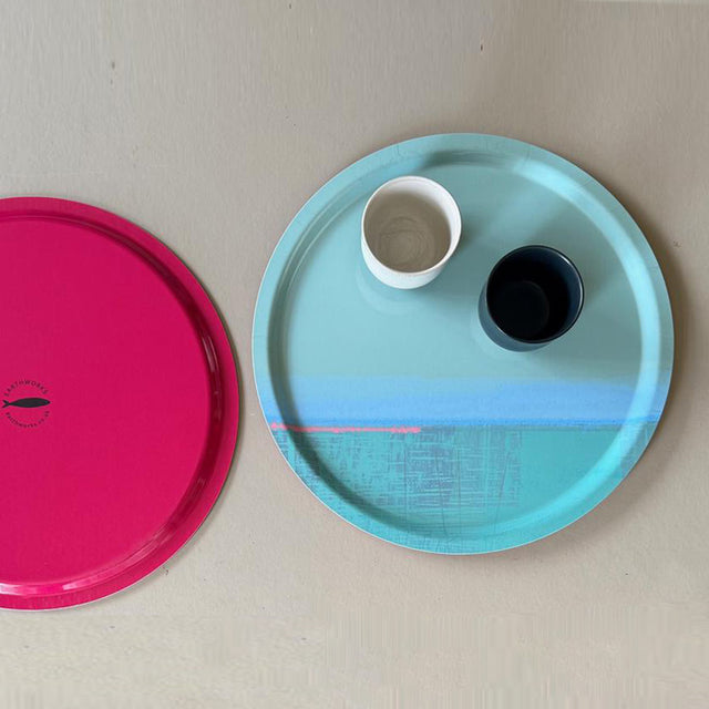 BLUE ROUND TRAY – Coastal Tray - E A R T H W O R K S