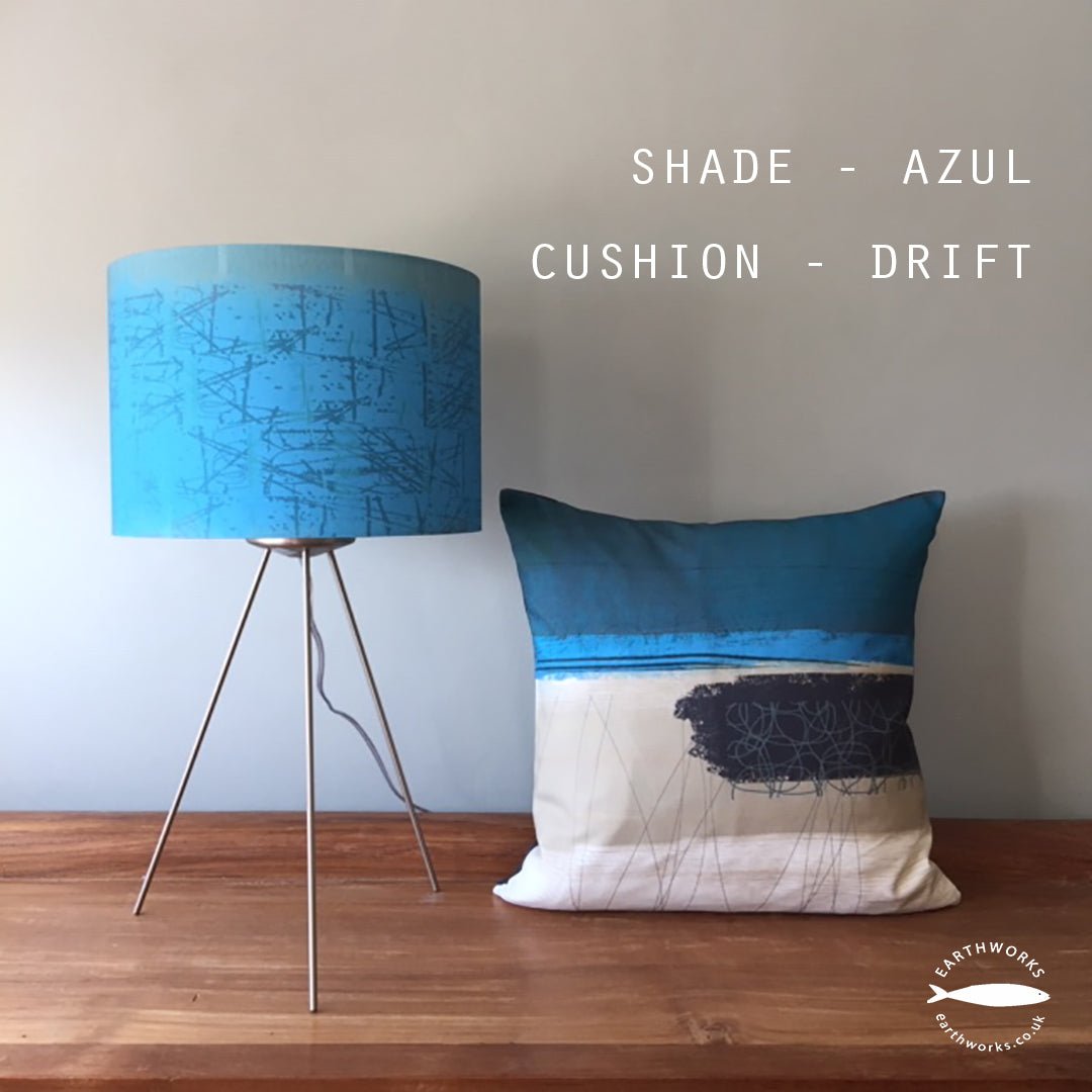 cushion - Drift with teal and blue cushion