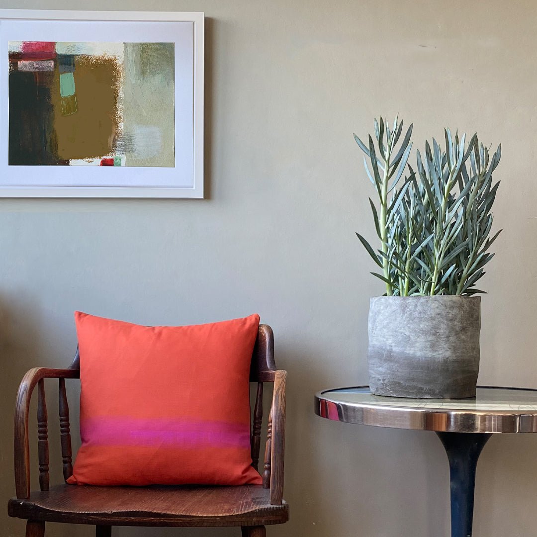 cushion - INKPOT BURNT ORANGE decorative colourful cushion pillow size 45cm 60cm sofa chair cushion EARTHWORKS 