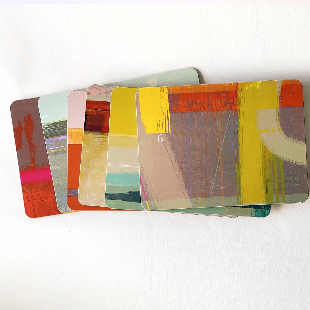 placemat set of 6 - COLOURBOX colourful arty designs bright colour