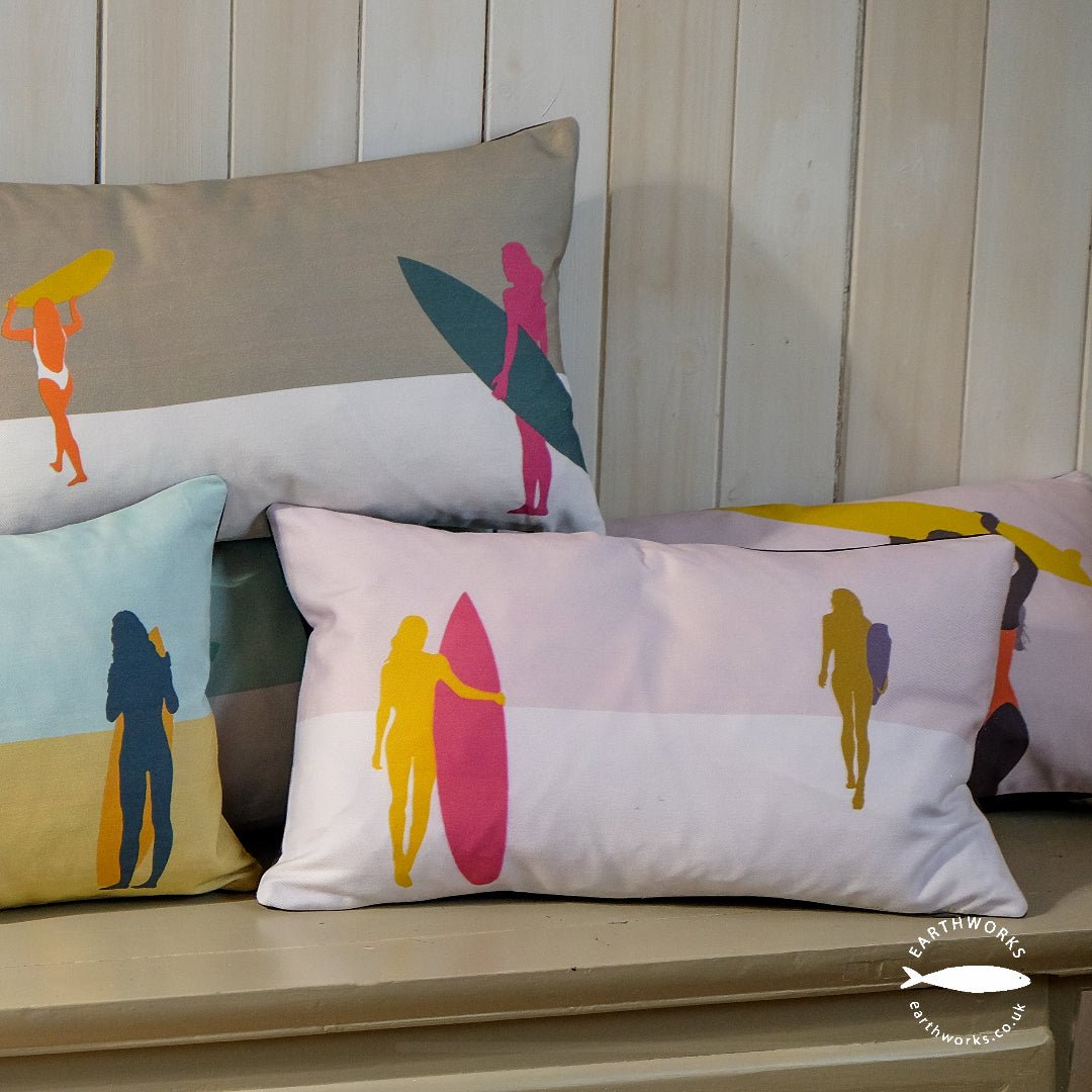 cushion - SURF GREY coastal cushion surfer surfers