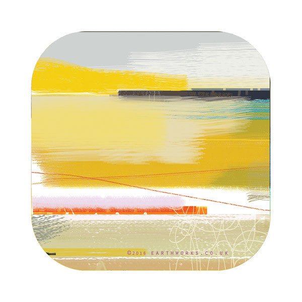 set of 4 - COASTER ART MAT TIDES warm colours