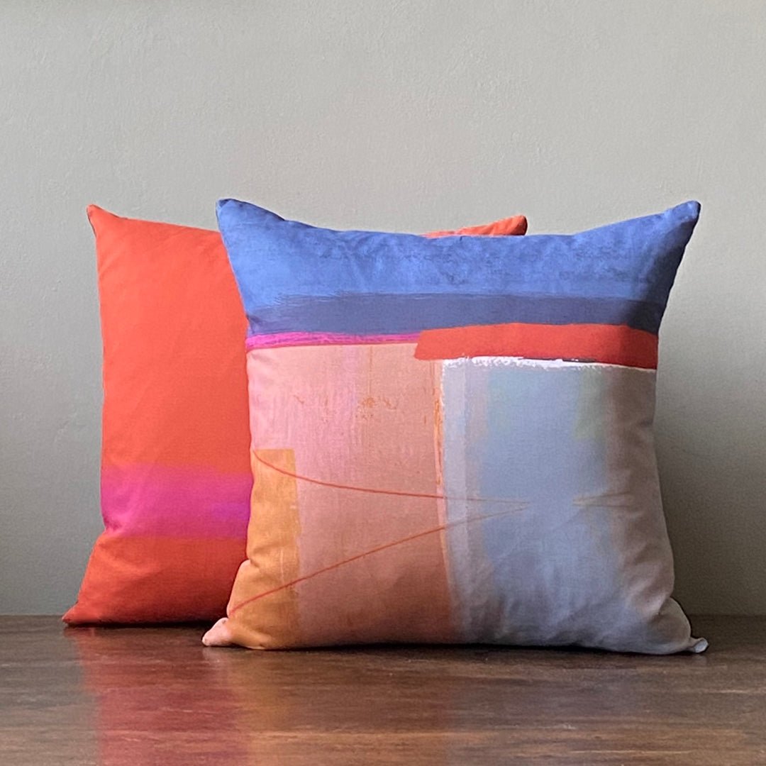 cushion - INKPOT CORAL colourful grey cushion sofa throw pillow home decor 45cm cotton EARTHWORKS