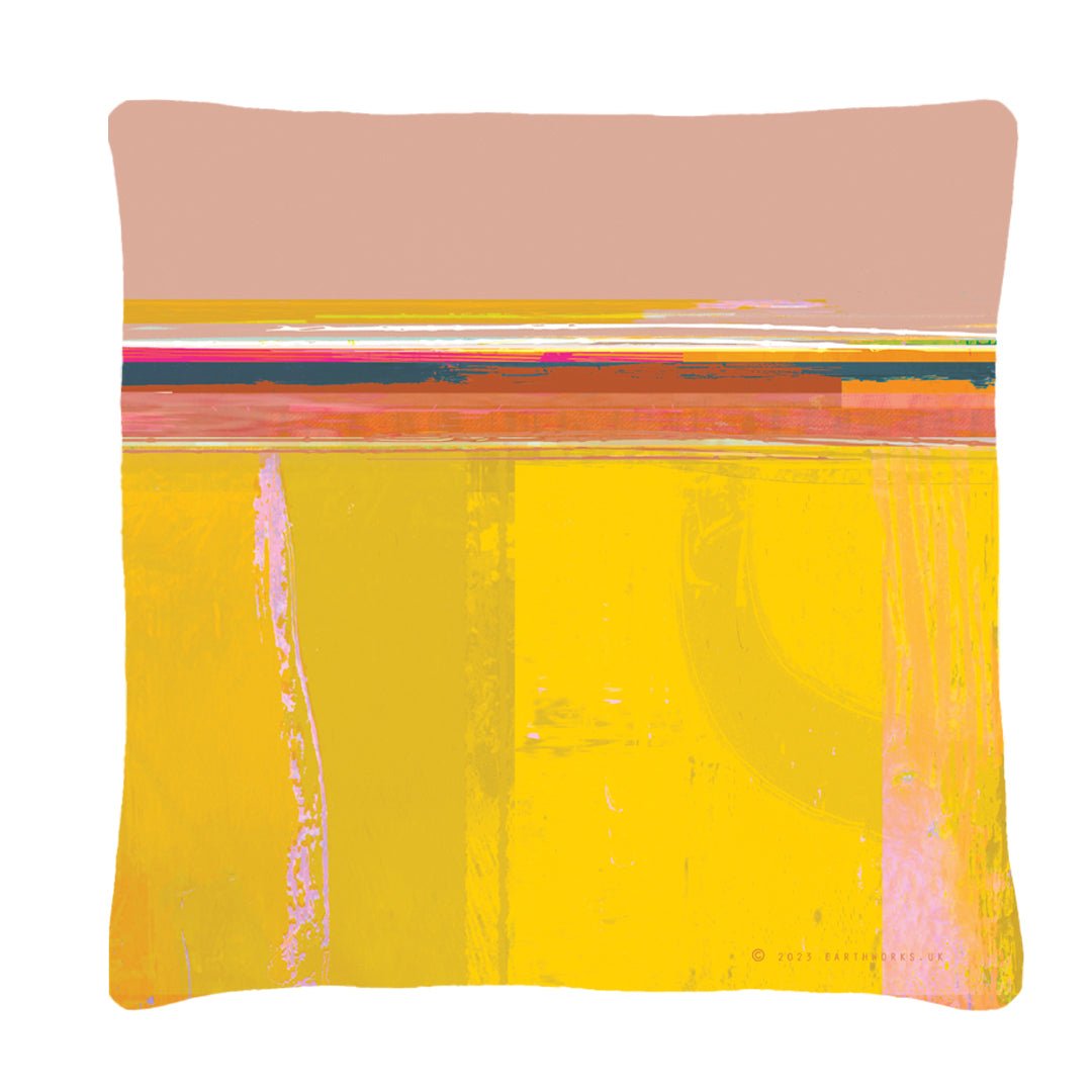 cushion - HEADLAND OCHRE decorative cotton 45cm mustard ochre EARTHWORKS